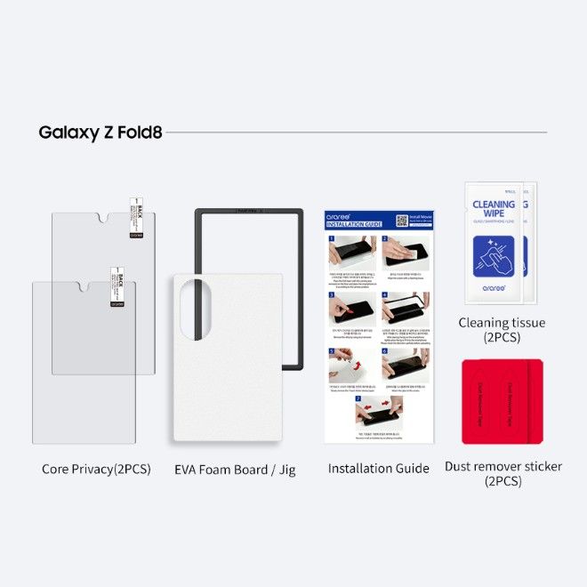 Araree - Samsung Galaxy Z Fold8 Schutzglas (2pcs) - aus gehärtetem Glas - Core Series - transparent
