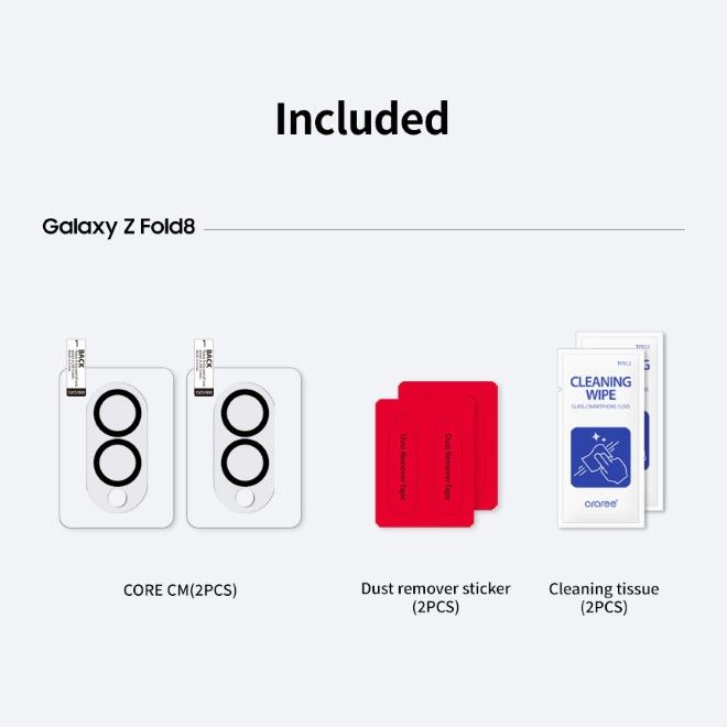 Araree - Samsung Galaxy Z Fold8 Schutzglas für Kamera (2pcs) - Core Camera Series - transparent