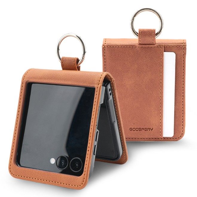 Goospery - Samsung Galaxy Z Flip8 Hülle - Basic Diary Case Series - hellbraun