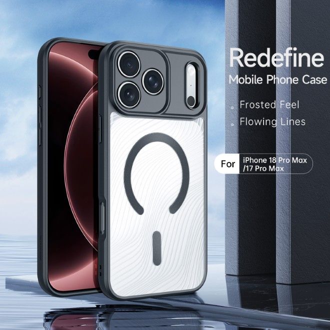 Dux Ducis - iPhone 18 Pro Max / 17 Pro Max Hülle - Hardcase mit Wellenmuster - MagSafe - Aimo Mag Flowing Line Series - schwarz