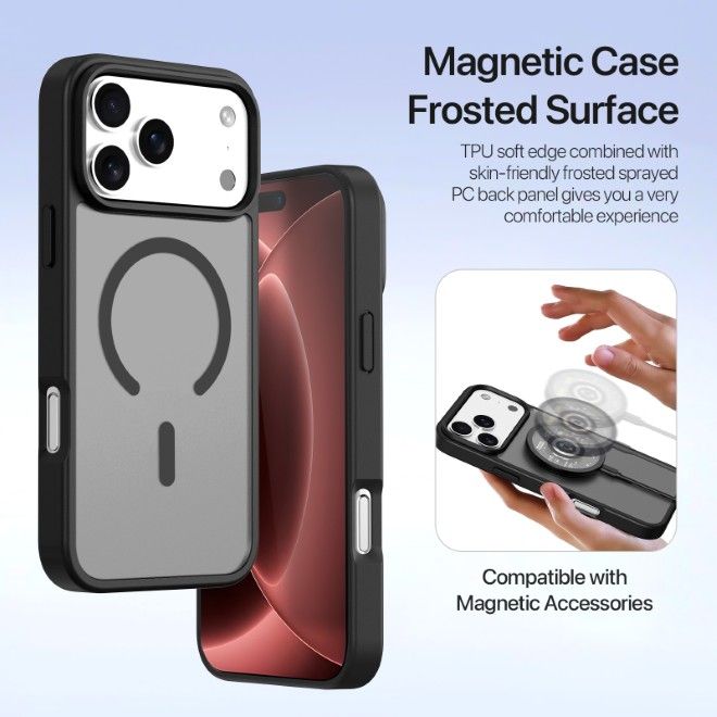 Dux Ducis - iPhone 18 Pro Max / 17 Pro Max Hülle - Kunstleder Bookcover - MagSafe kompatibel - Lawa Series - schwarz