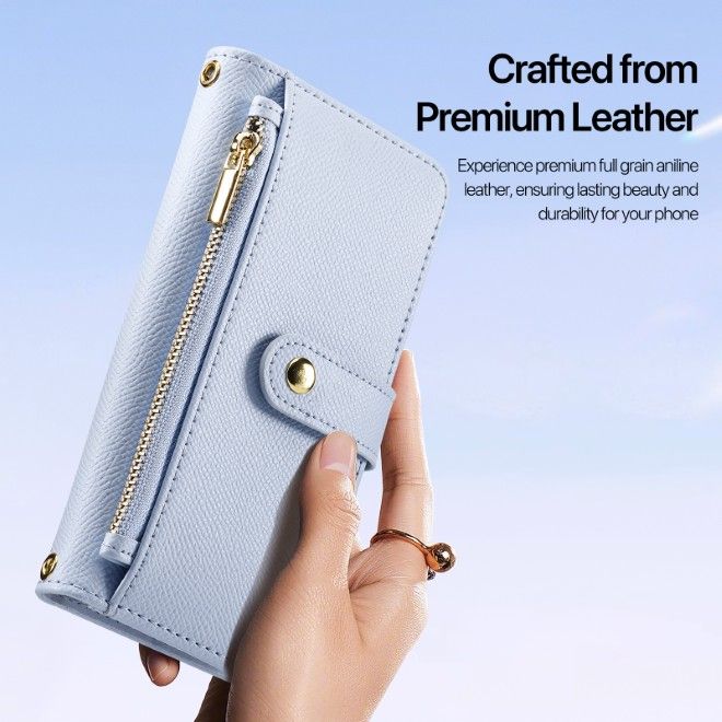 Dux Ducis - iPhone 18 Pro Max / 17 Pro Max Hülle - Kunstleder Bookcover - MagSafe kompatibel - Lawa Series - hellblau