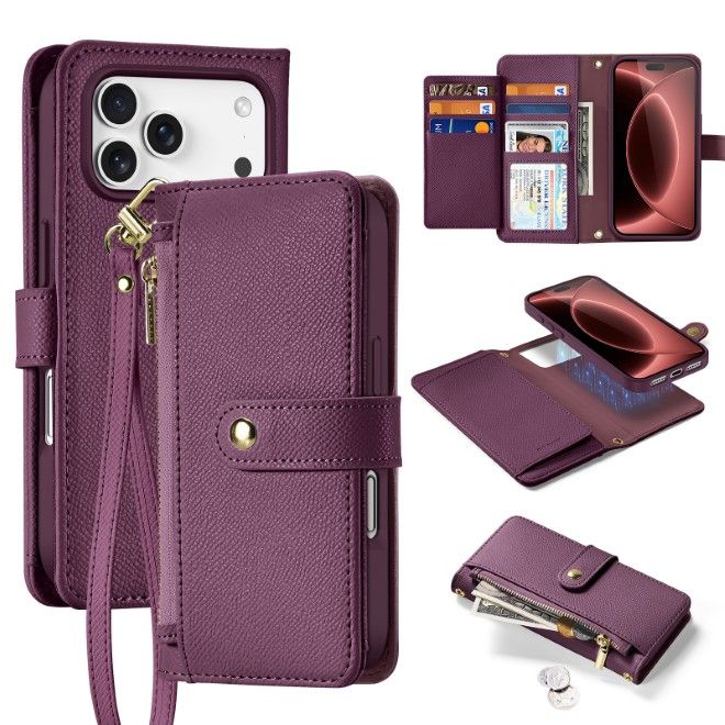 Dux Ducis - iPhone 18 Pro Max / 17 Pro Max Hülle - Kunstleder Bookcover - MagSafe kompatibel - Lawa Series - violett