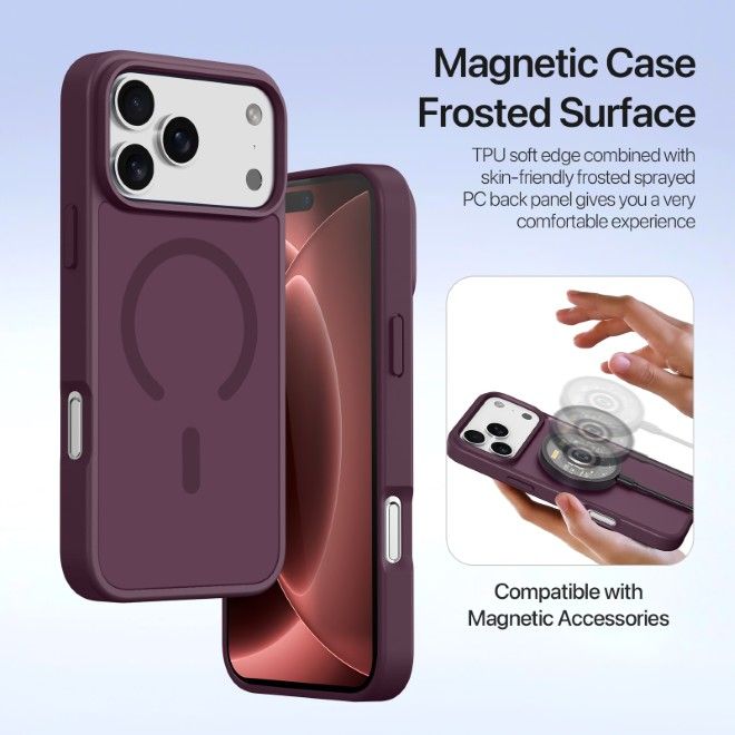 Dux Ducis - iPhone 18 Pro Max / 17 Pro Max Hülle - Kunstleder Bookcover - MagSafe kompatibel - Lawa Series - violett