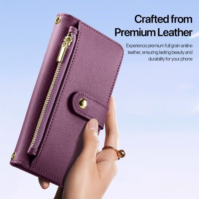 Dux Ducis - iPhone 18 Pro Max / 17 Pro Max Hülle - Kunstleder Bookcover - MagSafe kompatibel - Lawa Series - violett