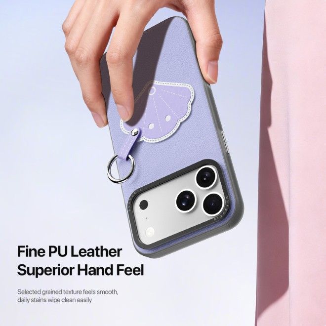 Dux Ducis - iPhone 18 Pro Max / 17 Pro Max Hülle - Leder Hardcase - Luvy Series - purpur
