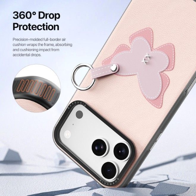 Dux Ducis - iPhone 18 Pro Max / 17 Pro Max Hülle - Leder Hardcase - Luvy Series - hellpink