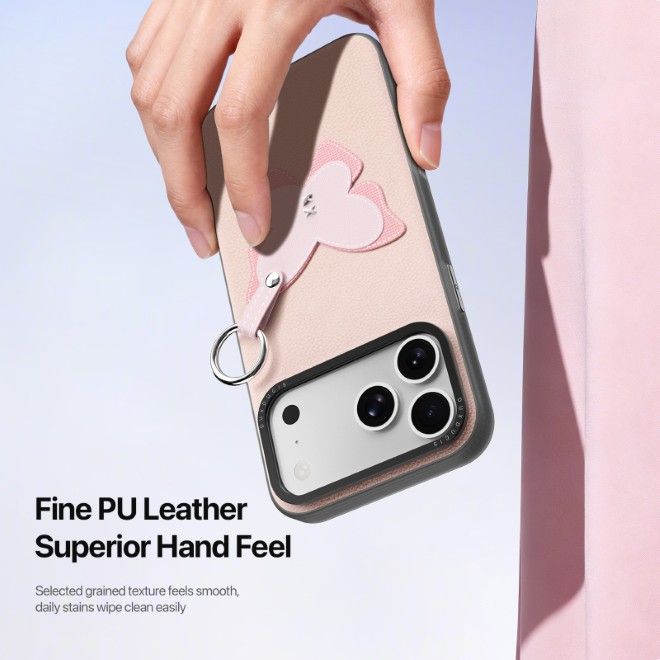 Dux Ducis - iPhone 18 Pro Max / 17 Pro Max Hülle - Leder Hardcase - Luvy Series - hellpink