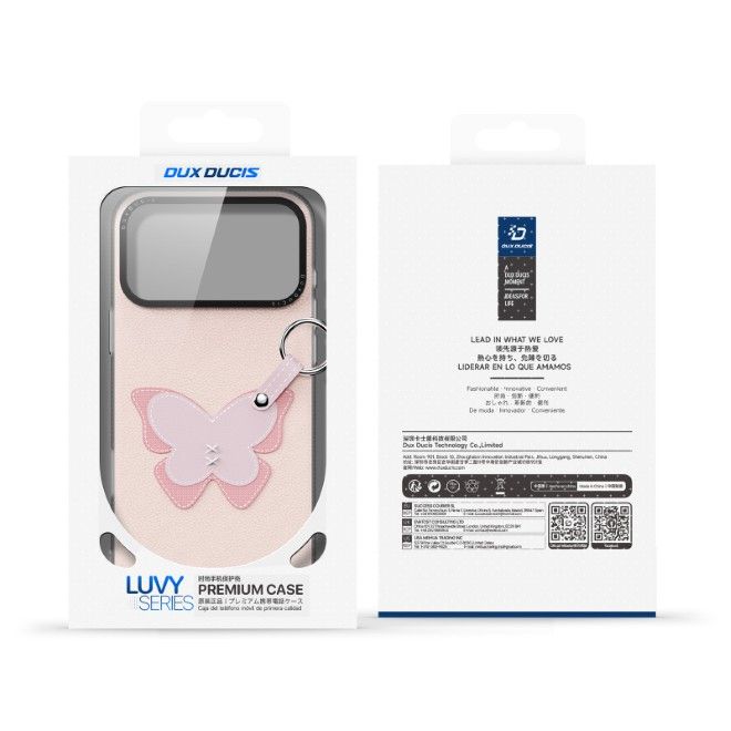 Dux Ducis - iPhone 18 Pro Max / 17 Pro Max Hülle - Leder Hardcase - Luvy Series - hellpink