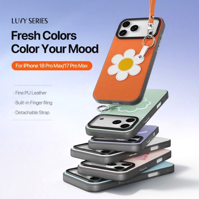 Dux Ducis - iPhone 18 Pro Max / 17 Pro Max Hülle - Leder Hardcase - Luvy Series - orange