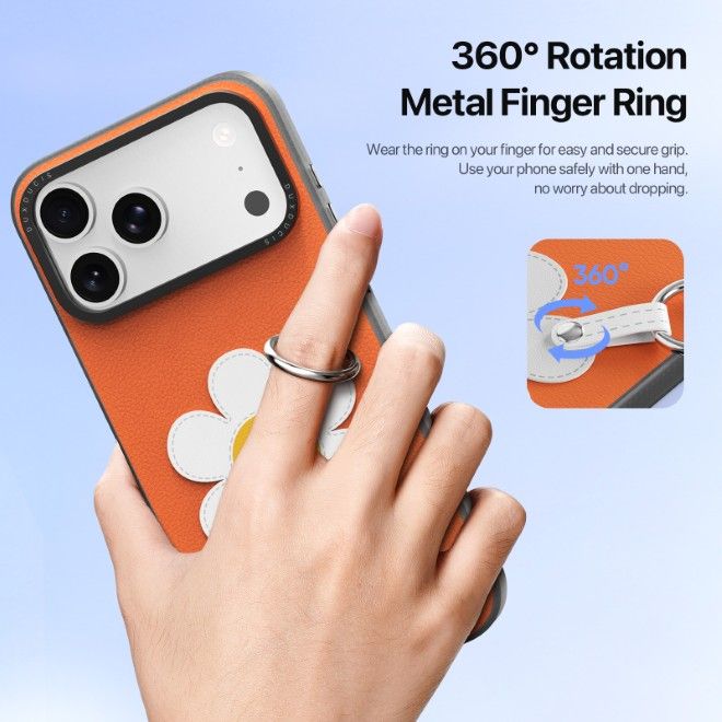 Dux Ducis - iPhone 18 Pro Max / 17 Pro Max Hülle - Leder Hardcase - Luvy Series - orange