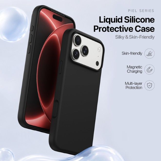 Dux Ducis - iPhone 18 Pro Max / 17 Pro Max Hülle - Silikon Hardcase - mit MagSafe - Piel Series - schwarz