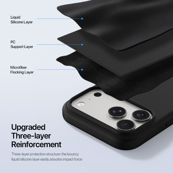 Dux Ducis - iPhone 18 Pro Max / 17 Pro Max Hülle - Silikon Hardcase - mit MagSafe - Piel Series - schwarz