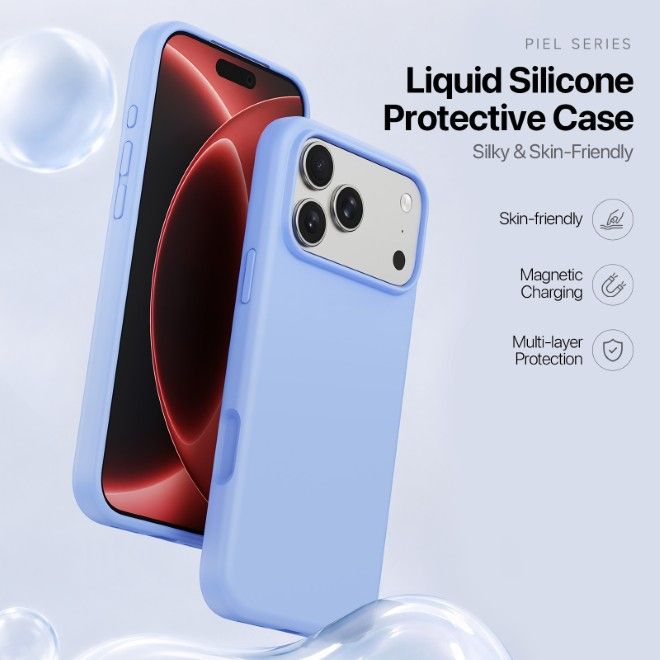 Dux Ducis - iPhone 18 Pro Max / 17 Pro Max Hülle - Silikon Hardcase - mit MagSafe - Piel Series - hellblau