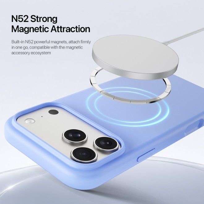Dux Ducis - iPhone 18 Pro Max / 17 Pro Max Hülle - Silikon Hardcase - mit MagSafe - Piel Series - hellblau