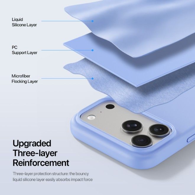 Dux Ducis - iPhone 18 Pro Max / 17 Pro Max Hülle - Silikon Hardcase - mit MagSafe - Piel Series - hellblau