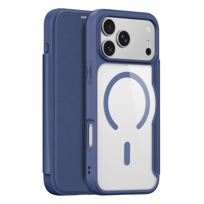 Dux Ducis - iPhone 18 Pro Max / 17 Pro Max Hülle - Leder Bookcover mit Standfunktion - Skin X Pro Series - blau