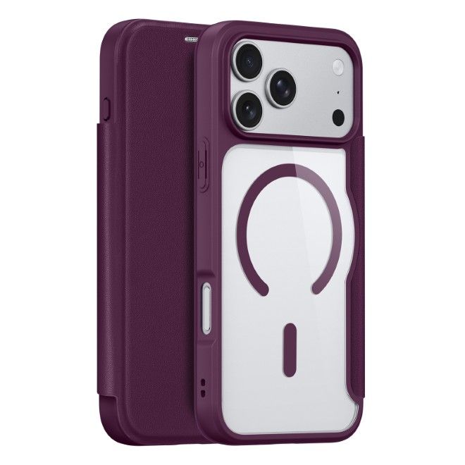 Dux Ducis - iPhone 18 Pro Max / 17 Pro Max Hülle - Leder Bookcover mit Standfunktion - Skin X Pro Series - violett