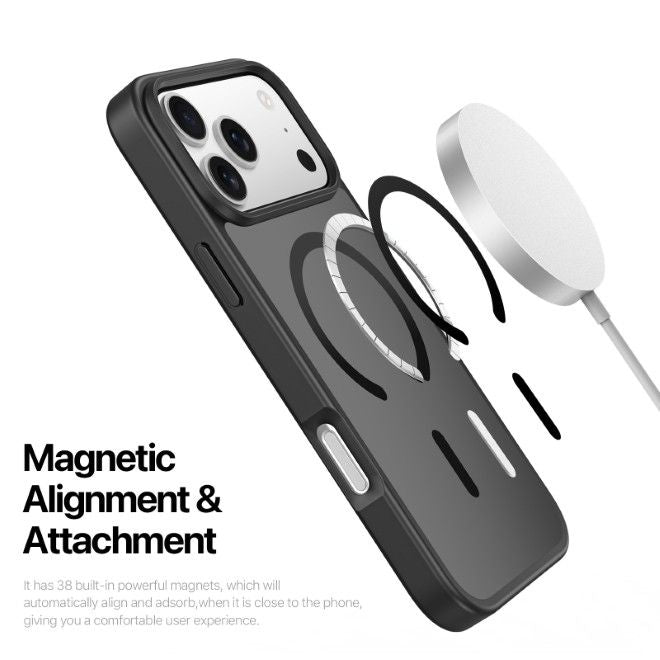 Dux Ducis - iPhone 18 Pro Max / 17 Pro Max Hülle - TPU und PC Hardcase - MagSafe kompatibel - Yind Open Ring Series - schwarz