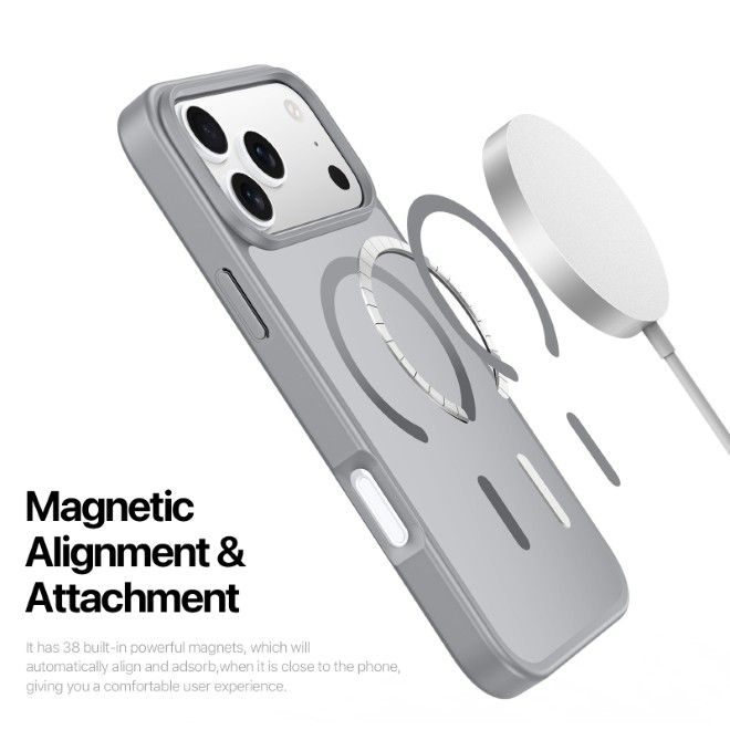Dux Ducis - iPhone 18 Pro Max / 17 Pro Max Hülle - TPU und PC Hardcase - MagSafe kompatibel - Yind Open Ring Series - grau