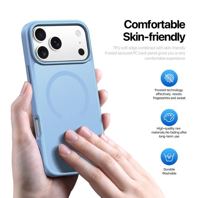 Dux Ducis - iPhone 18 Pro Max / 17 Pro Max Hülle - TPU und PC Hardcase - MagSafe kompatibel - Yind Open Ring Series - hellblau