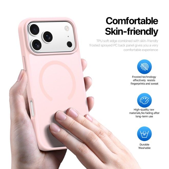 Dux Ducis - iPhone 18 Pro Max / 17 Pro Max Hülle - TPU und PC Hardcase - MagSafe kompatibel - Yind Open Ring Series - hellpink