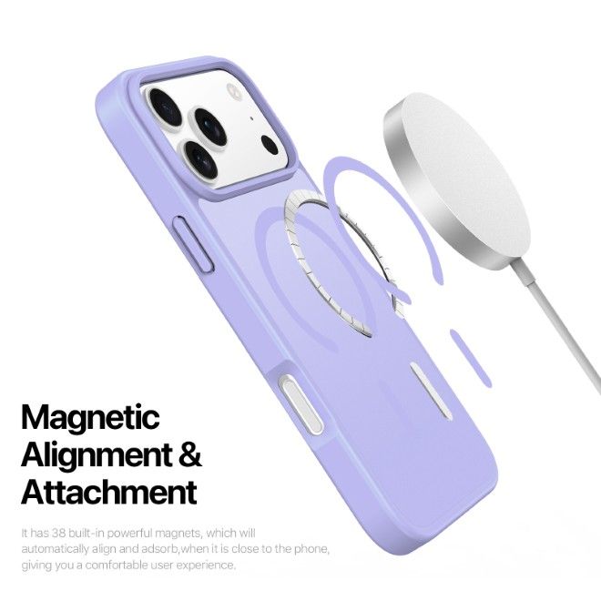 Dux Ducis - iPhone 18 Pro Max / 17 Pro Max Hülle - TPU und PC Hardcase - MagSafe kompatibel - Yind Open Ring Series - hellpurpur