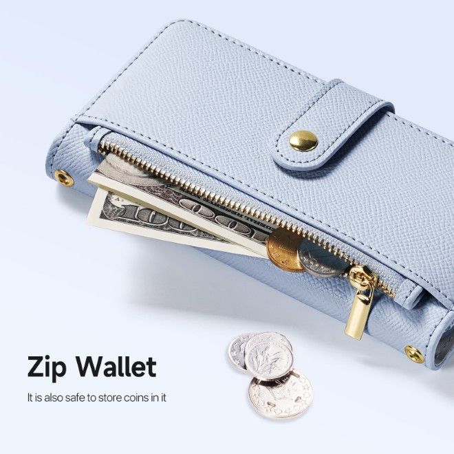 Dux Ducis - iPhone 18 Pro / 17 Pro Hülle - Kunstleder Bookcover - MagSafe kompatibel - Lawa Series - hellblau