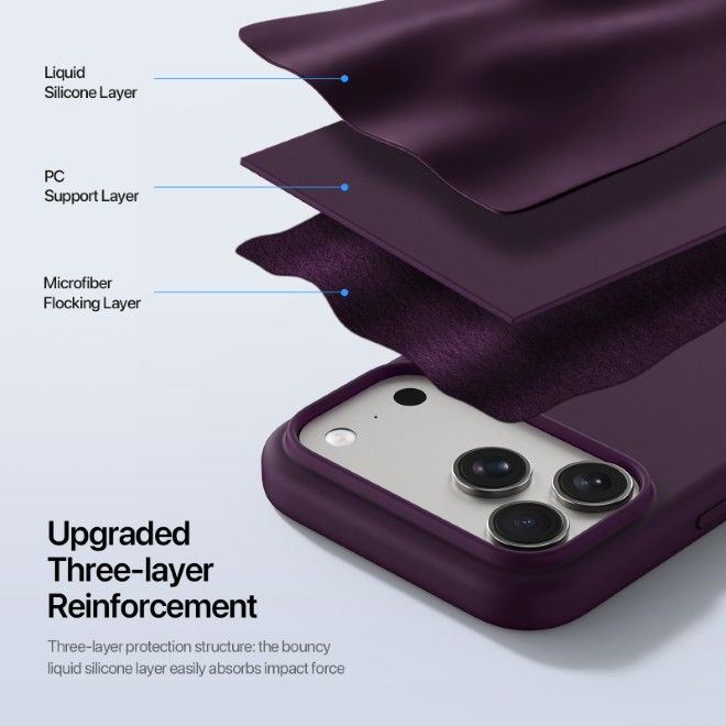 Dux Ducis - iPhone 18 Pro / 17 Pro Hülle - Silikon Hardcase - mit MagSafe - Piel Series - violett