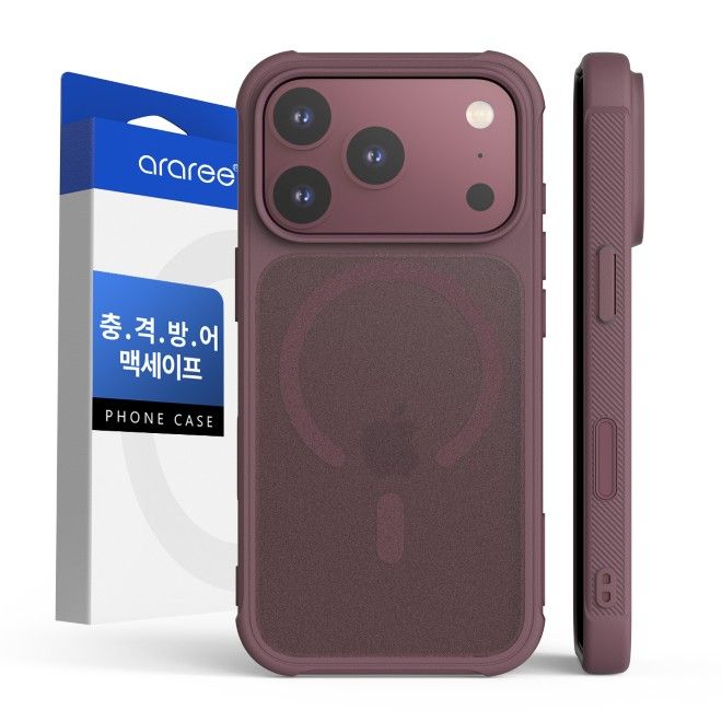 Araree - iPhone 18 Pro / 17 Pro Hülle - Hardcase aus TPU und PC - MagSafe kompatibel - Duple M Armor Series - burgundy