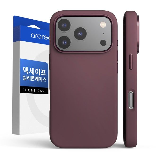 Araree - iPhone 18 Pro / 17 Pro Hülle - Silikon Softcase - MagSafe kompatibel - Typo Skin M Series - burgundy