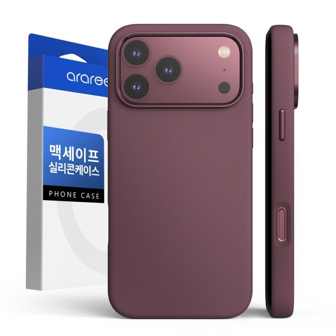 Araree - iPhone 18 Pro Max / 17 Pro Max Hülle - Silikon Softcase - MagSafe kompatibel - Typo Skin M Series - burgundy