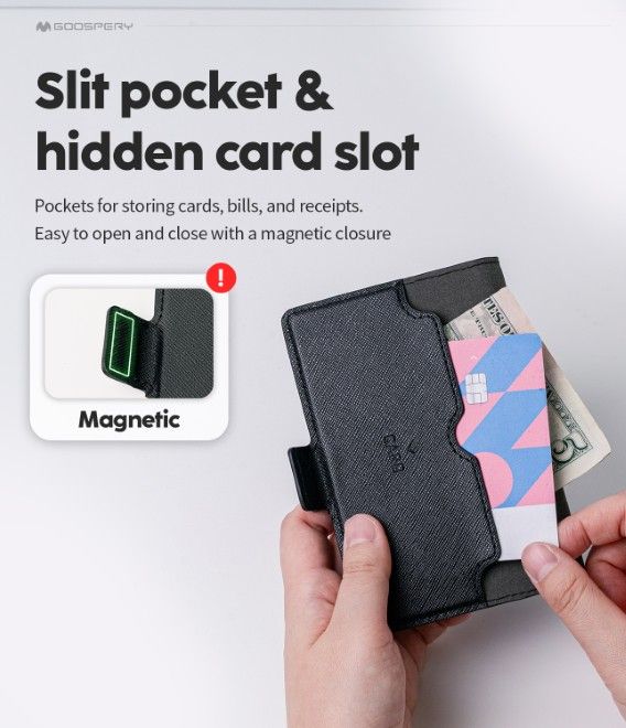 Goospery - Samsung Galaxy Z Fold8 Hülle - Bookcover - Premium Wallet Diary Series - schwarz