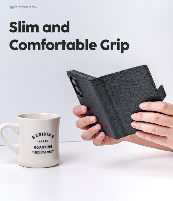 Goospery - Samsung Galaxy Z Fold8 Hülle - Bookcover - Premium Wallet Diary Series - schwarz