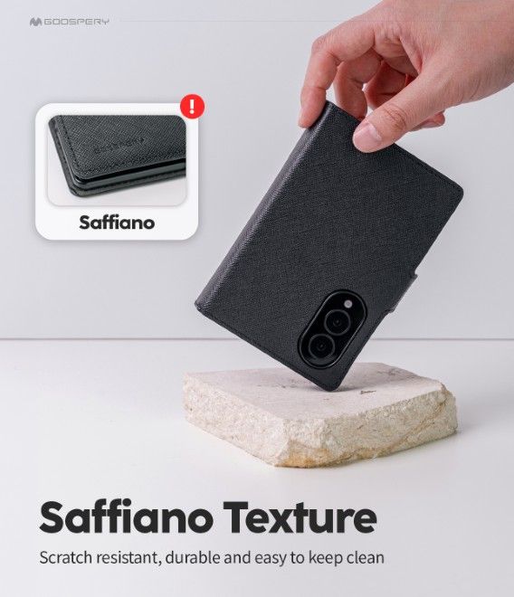 Goospery - Samsung Galaxy Z Fold8 Hülle - Bookcover - Premium Wallet Diary Series - schwarz