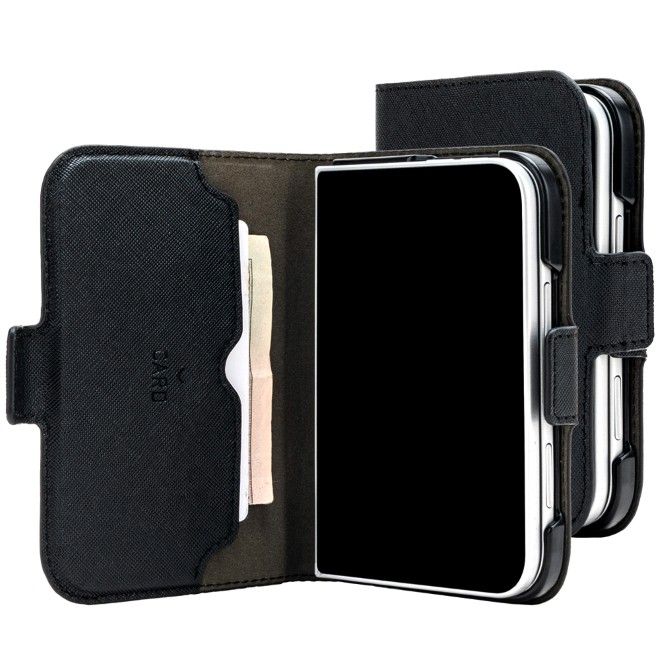 Goospery - iPhone Duo Hülle - Bookcover - Premium Wallet Diary Series - schwarz