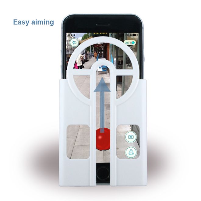Cyoo - iPhone 6/6S Handy Hülle - Case aus Plastik - Aiming Case / Pokemon Go Zielhilfe - weiss