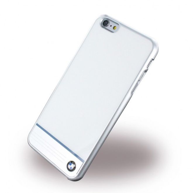 iPhone 6 Plus/6S Plus BMW Signature Alu Plate Single Hart Cover Hülle - weiss