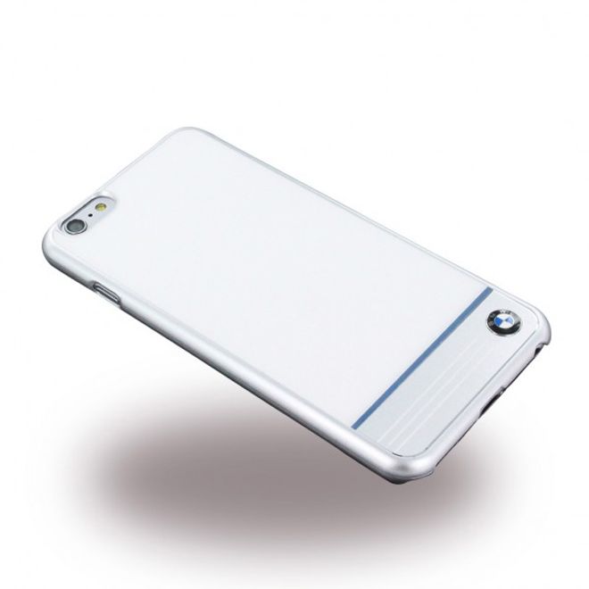 iPhone 6 Plus/6S Plus BMW Signature Alu Plate Single Hart Cover Hülle - weiss