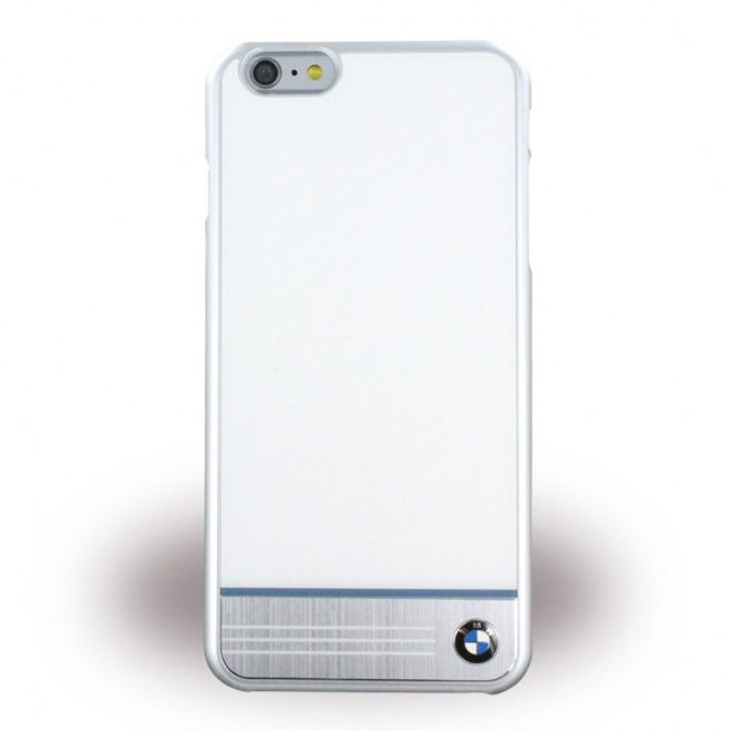 iPhone 6 Plus/6S Plus BMW Signature Alu Plate Single Hart Cover Hülle - weiss