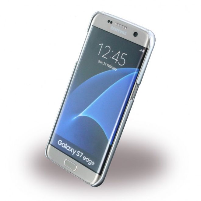 Samsung Galaxy S7 Edge BMW Aluminium Plate Stripe Series Hart Plastik Case Hülle - grau