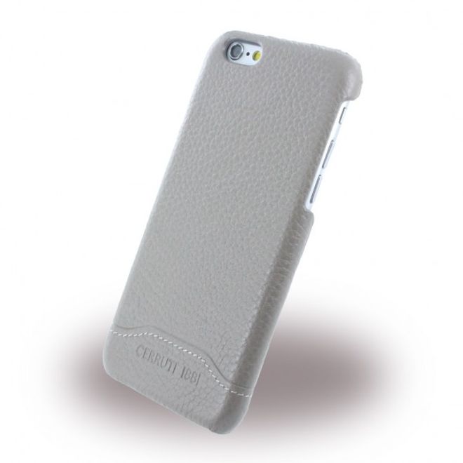 Cerruti 1881 - iPhone 6/6S Echtleder Hardcase Hülle - Signature Trim - (CEHCP6GRLTA) - grau