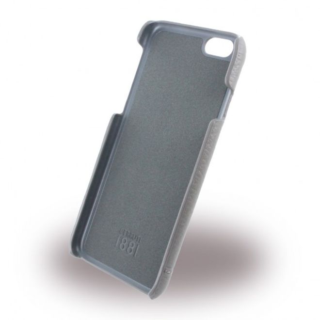 Cerruti 1881 - iPhone 6/6S Echtleder Hardcase Hülle - Signature Trim - (CEHCP6GRLTA) - grau