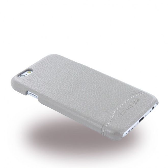 Cerruti 1881 - iPhone 6/6S Echtleder Hardcase Hülle - Signature Trim - (CEHCP6GRLTA) - grau