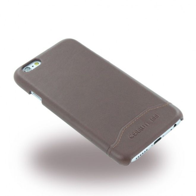 Cerruti 1881 - iPhone 6/6S Echtleder Hardcase Hülle - Smooth Split Leather - (CEHCP6SLBR) - braun