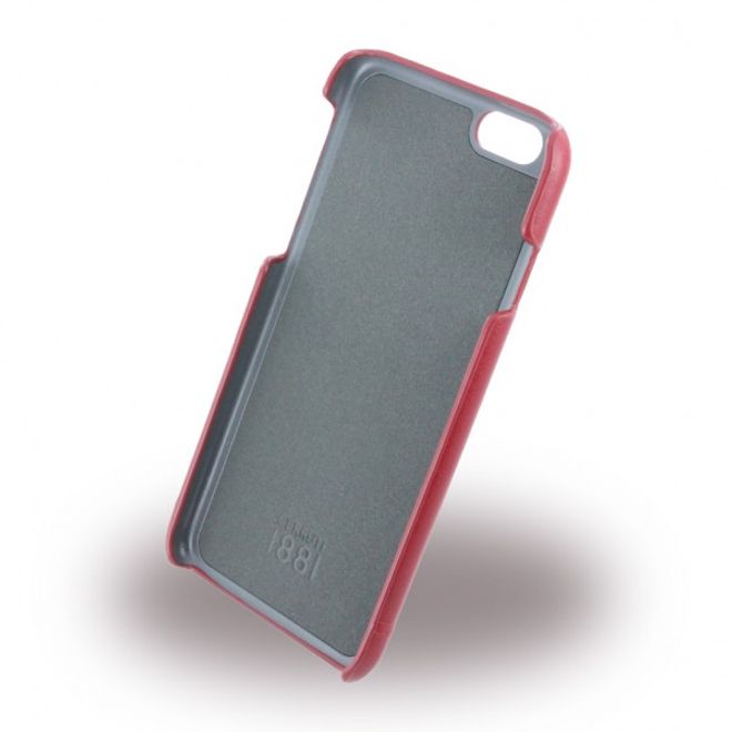 Cerruti 1881 - iPhone 6/6S Echtleder Hardcase Hülle - Smooth Split Leather - (CEHCP6SLRE) - rot