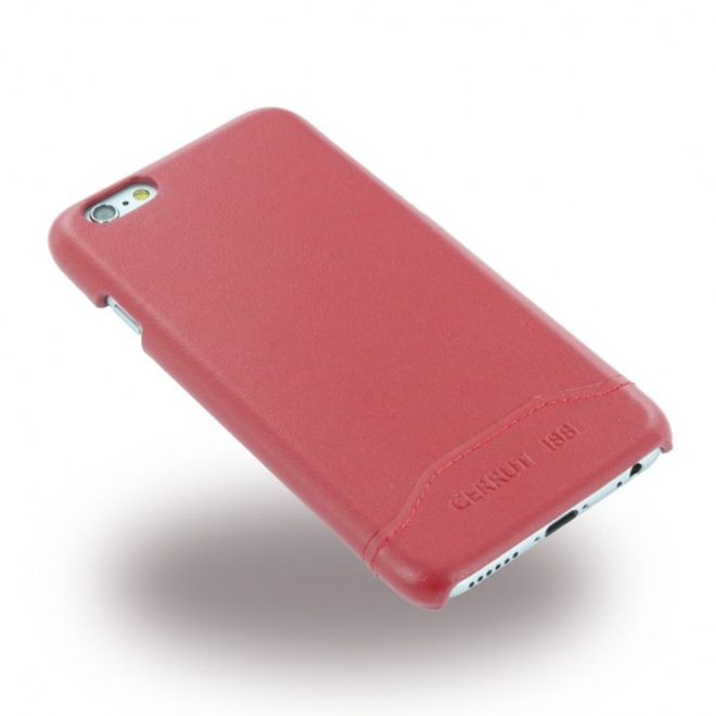 Cerruti 1881 - iPhone 6/6S Echtleder Hardcase Hülle - Smooth Split Leather - (CEHCP6SLRE) - rot