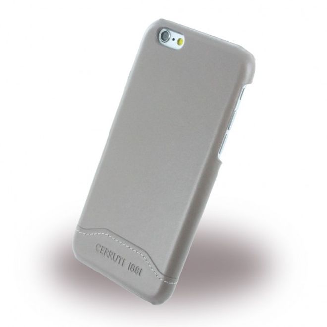 Cerruti 1881 - iPhone 6/6S Echtleder Hardcase Hülle - Smooth Split Leather - (CEHCP6SLTA) - grau