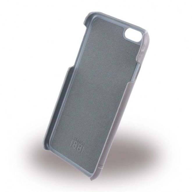 Cerruti 1881 - iPhone 6/6S Echtleder Hardcase Hülle - Smooth Split Leather - (CEHCP6SLTA) - grau