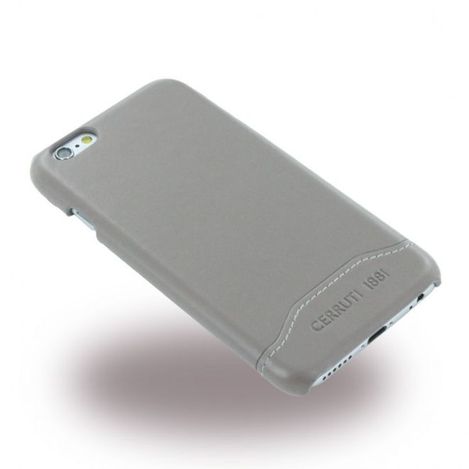 Cerruti 1881 - iPhone 6/6S Echtleder Hardcase Hülle - Smooth Split Leather - (CEHCP6SLTA) - grau